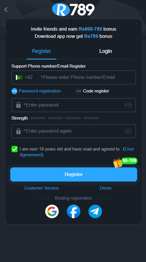 R789 Game Register